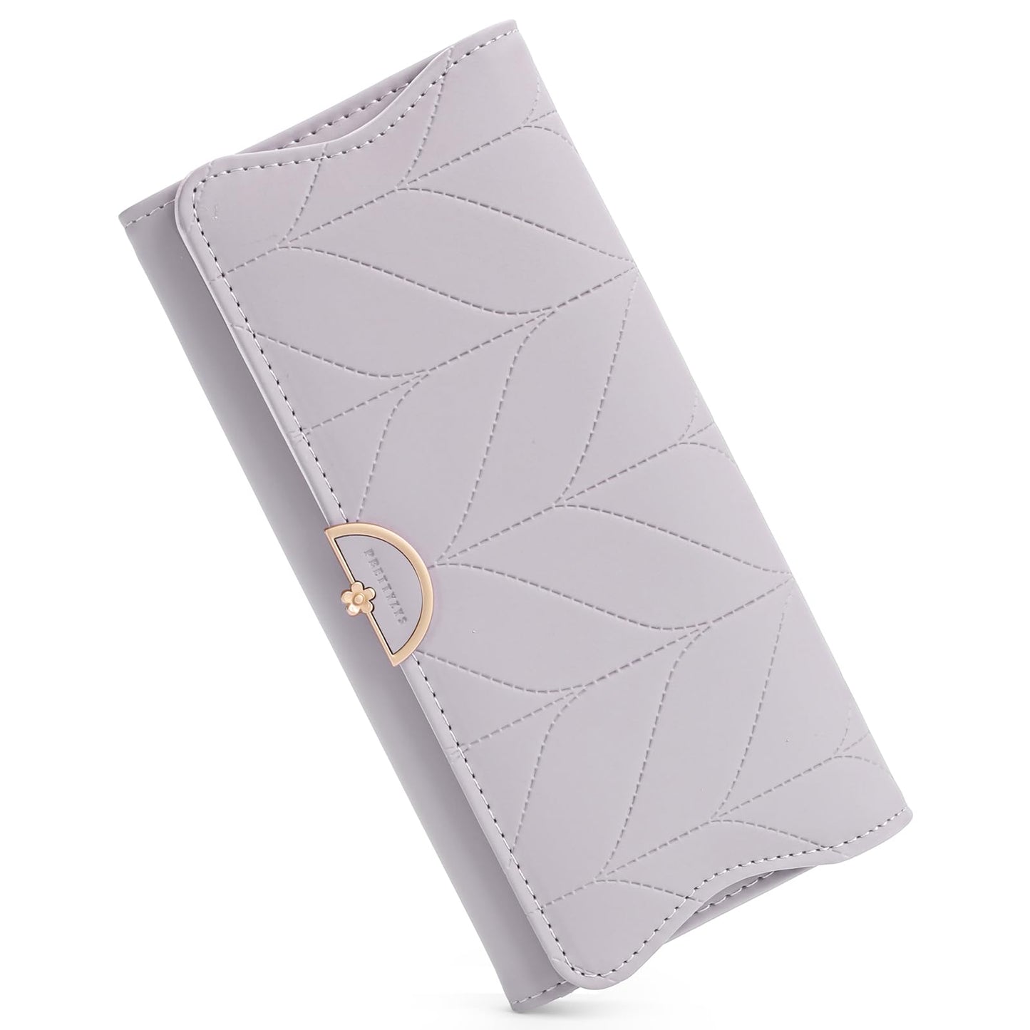 RNIEGA Leather Wallet for Women Trifold Womens' RFID Blocking Wallet Card Holder Purse Clutch with Zipper Coin Pocket,Soybean Sand