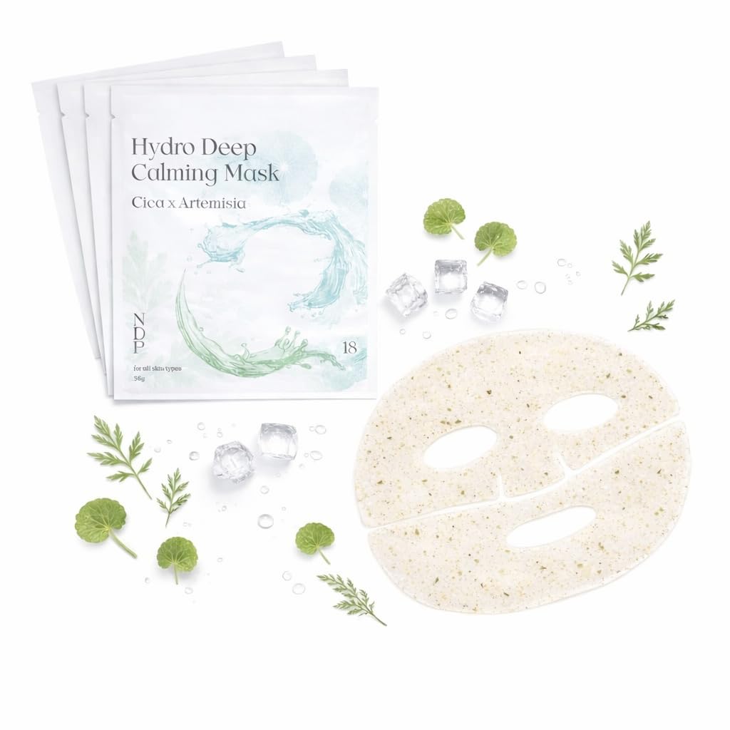 NDP - Mascarilla Facial de Hidrogel Refrescante con Colágeno y Cica, la primera mascarilla de hidrogel lista para congelar del mundo con colágeno vegano de 55,000 Da, artemisa real y centella