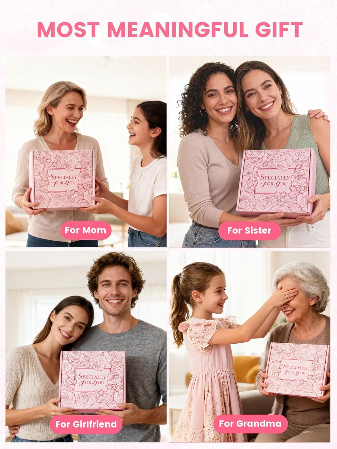 Mother's Day Gifts Set 16Pcs Rose Spa Bath & Body Care Set with Bath Bombs & Lotions, Relaxing Home Spa Gift Kit for Mom Wife Girlfriend, Ideal for Mother’s Day Birthday Women Gift Sets