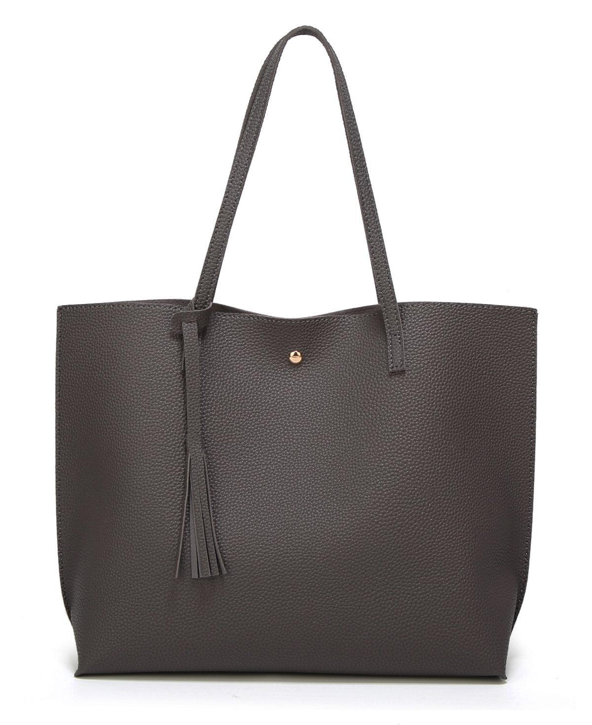 Dreubea Women's Soft Faux Leather Tote Shoulder Bag from, Big Capacity Tassel Handbag