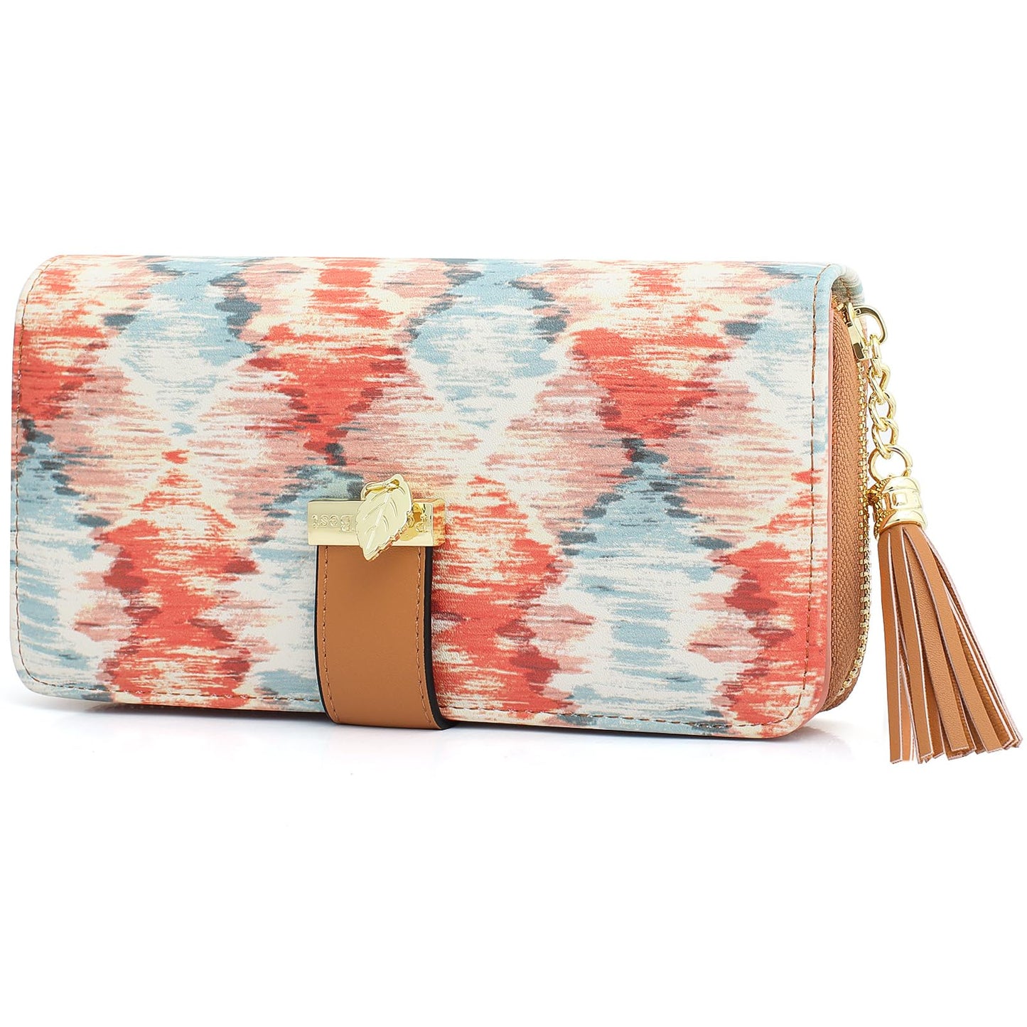 Carteras RFID para mujer con múltiples ranuras para tarjetas y compartimento para teléfono celular, cartera para mujer, Rosado/blanco/gris, Classic