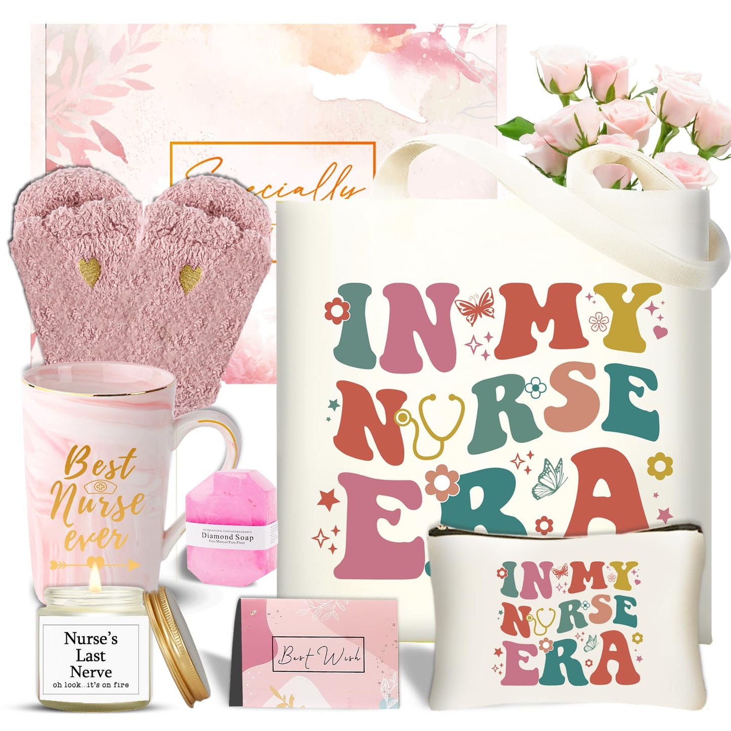 DHQH Best New Mom Gifts for Mom from Daughter Son,Gift Basket for Women Birthday Gifts for Mother-in-law Thanksgiving Presents with Candle box Tote Bag