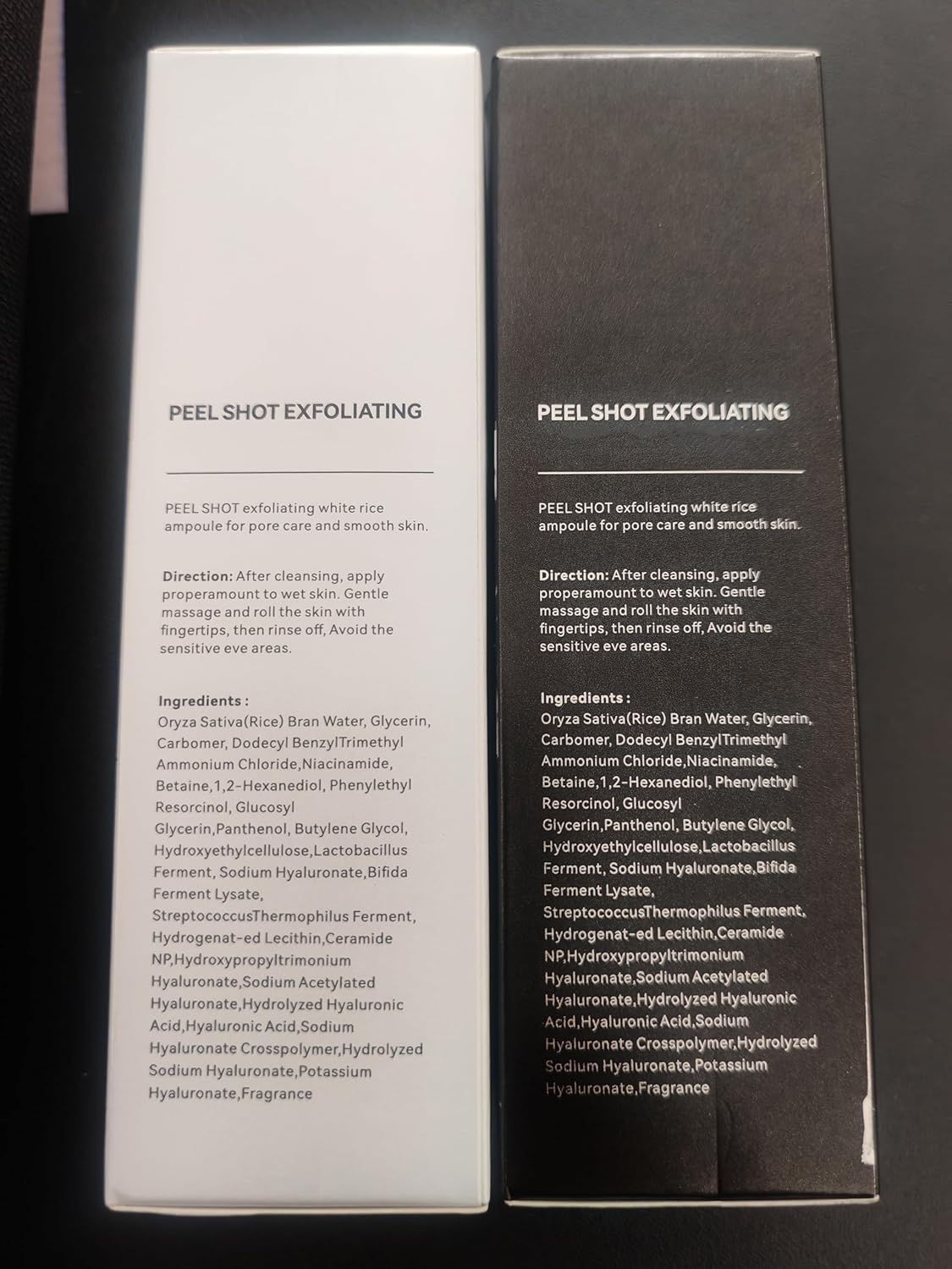 Exfoliating Rice Peel Shot Face Serum & Body Scrub, Black Rice & White Rice Ampoule, Removes Dead Skin Cells and Blackheads, Gentle Glow Peeling for All Skin Types
