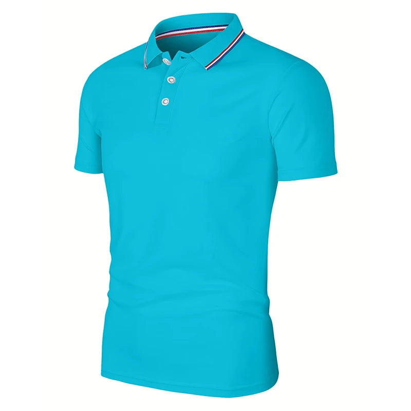 Hot Sale Men's Summer Casual Breathable Comfortable Polo Shirt Men's Solid Color High Quality Short Sleeve T-Shirt