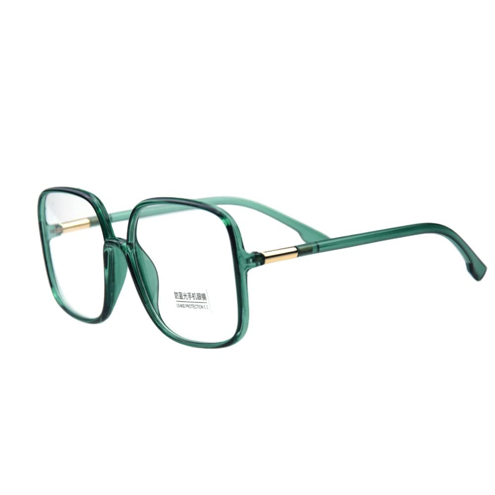 Shiratori Woman's New Retro Blue Light Blocking Glasses Big frame Nerd Eyeglasses Frame Anti Blue Ray Computer Game Glasses Brown