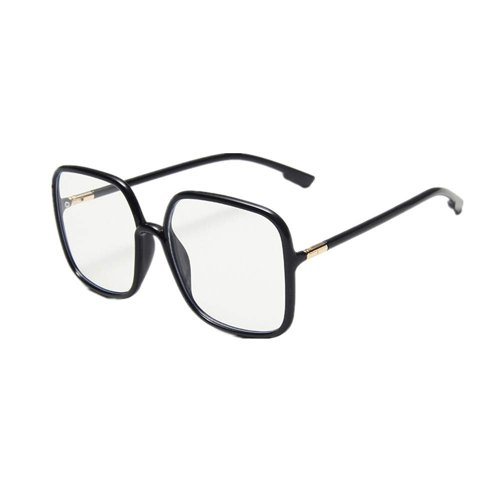 Shiratori Woman's New Retro Blue Light Blocking Glasses Big frame Nerd Eyeglasses Frame Anti Blue Ray Computer Game Glasses Brown