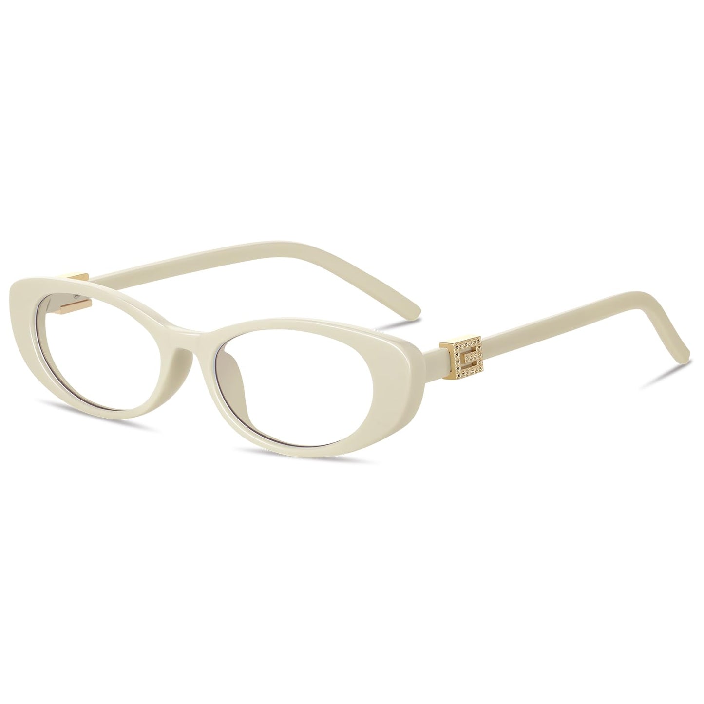 Oval Blue Light Blocking Glasses for Women Retro 90s Glasses Computer TV Eyeglasses Anti Eyestrain