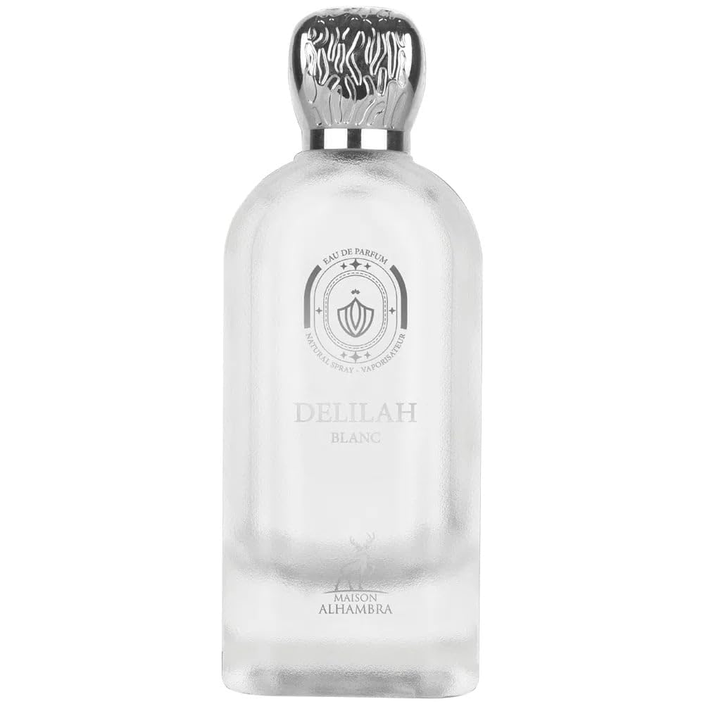 Maison Alhambra Delilah Blanc - Eau de Parfum en espray de cítricos, ámbar, floral, almizclado, fragancia de larga duración para mujeres, 3.4 onzas / 3.4 fl oz