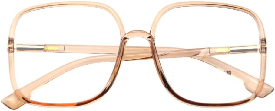Shiratori Woman's New Retro Blue Light Blocking Glasses Big frame Nerd Eyeglasses Frame Anti Blue Ray Computer Game Glasses Brown