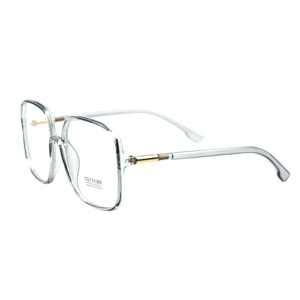Shiratori Woman's New Retro Blue Light Blocking Glasses Big frame Nerd Eyeglasses Frame Anti Blue Ray Computer Game Glasses Brown