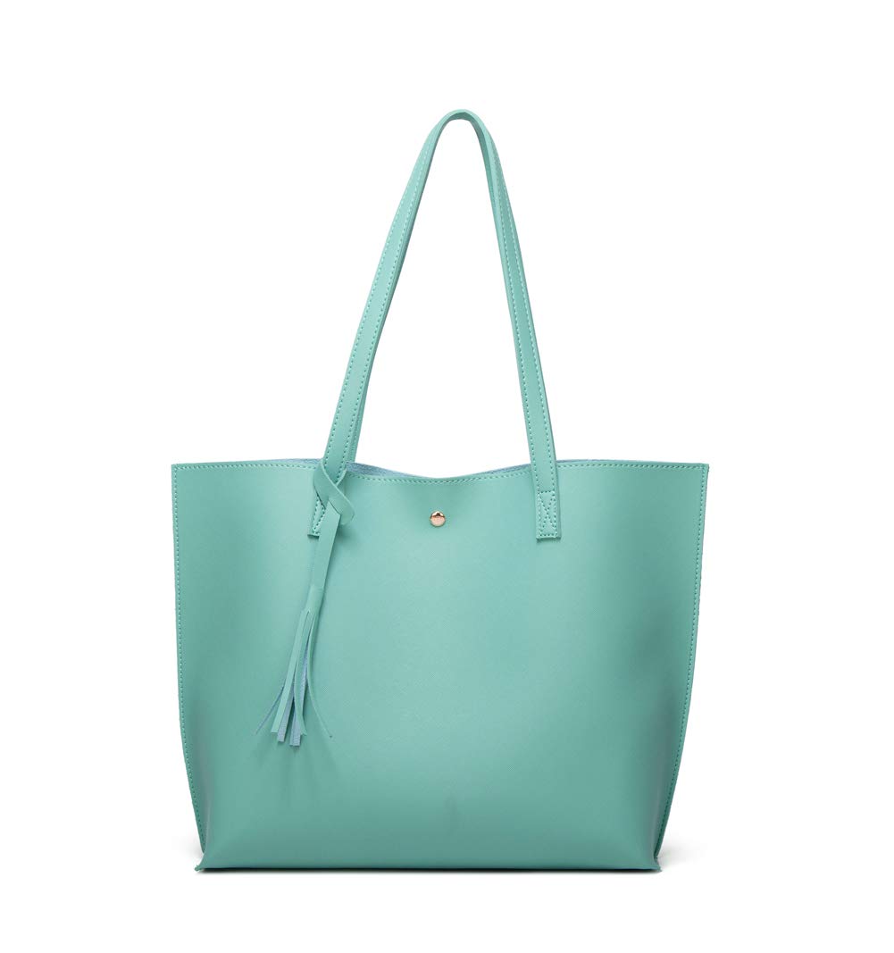 Dreubea Women's Soft Faux Leather Tote Shoulder Bag from, Big Capacity Tassel Handbag