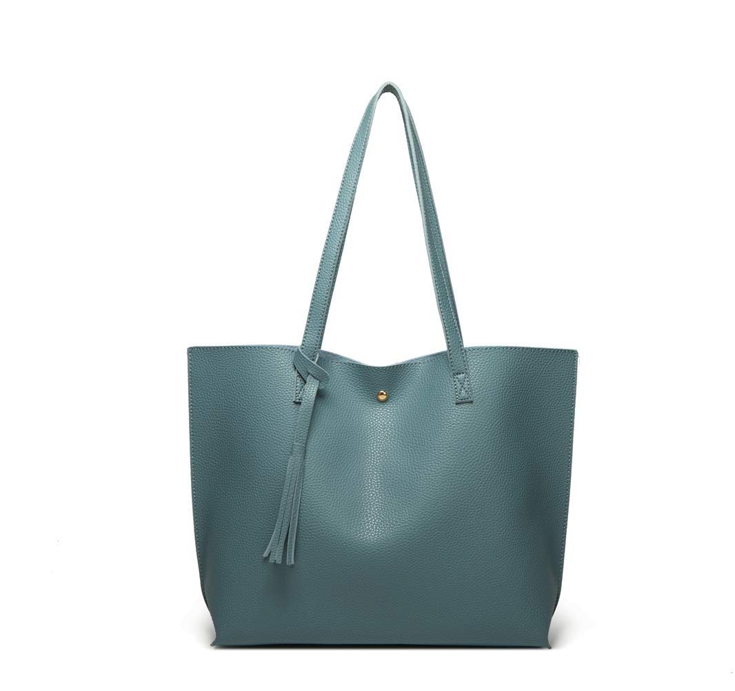 Dreubea Women's Soft Faux Leather Tote Shoulder Bag from, Big Capacity Tassel Handbag