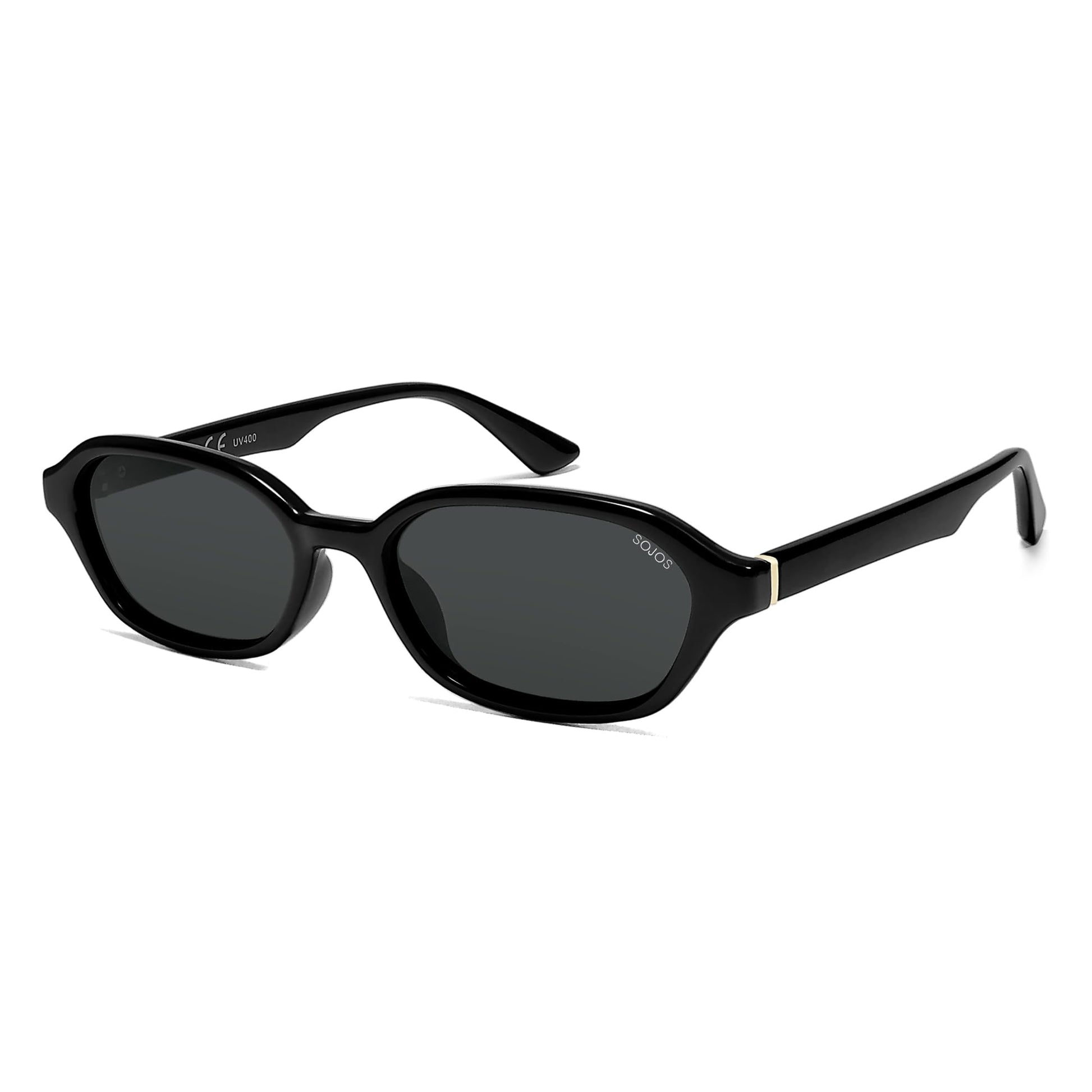 SOJOS Gafas de sol polarizadas rectangulares retro para mujeres y hombres, hexagonales estrechas elegantes de moda Y2K Sunnies SJ2629