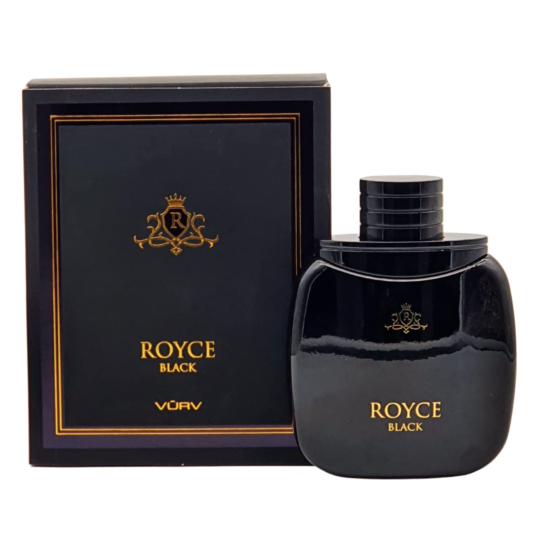 Lattafa Royce Negro Para Hombre - Eau de Parfum, 3.4 fl oz (3.4Oz)