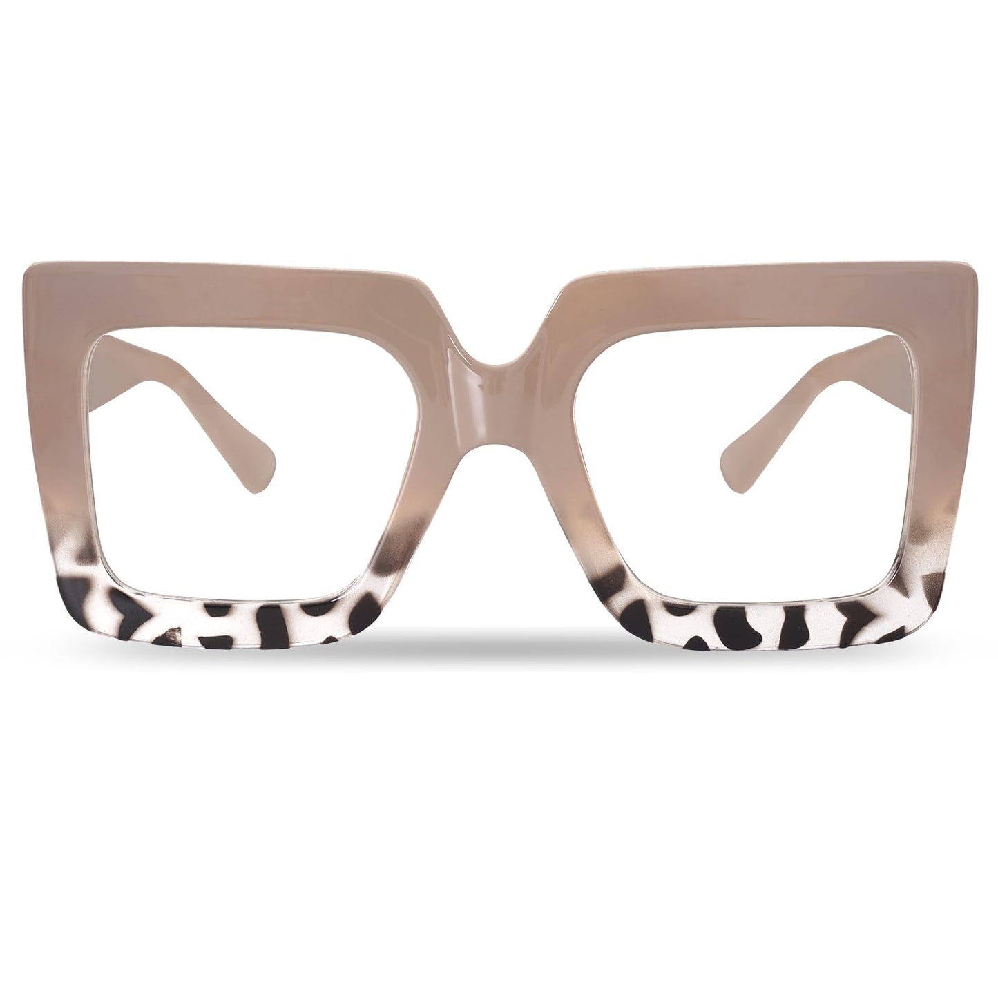 hoyuwak Gafas cuadradas de gran tamaño con luz azul, gafas de computadora con marco grande, gafas gruesas y transparentes a la moda para mujer