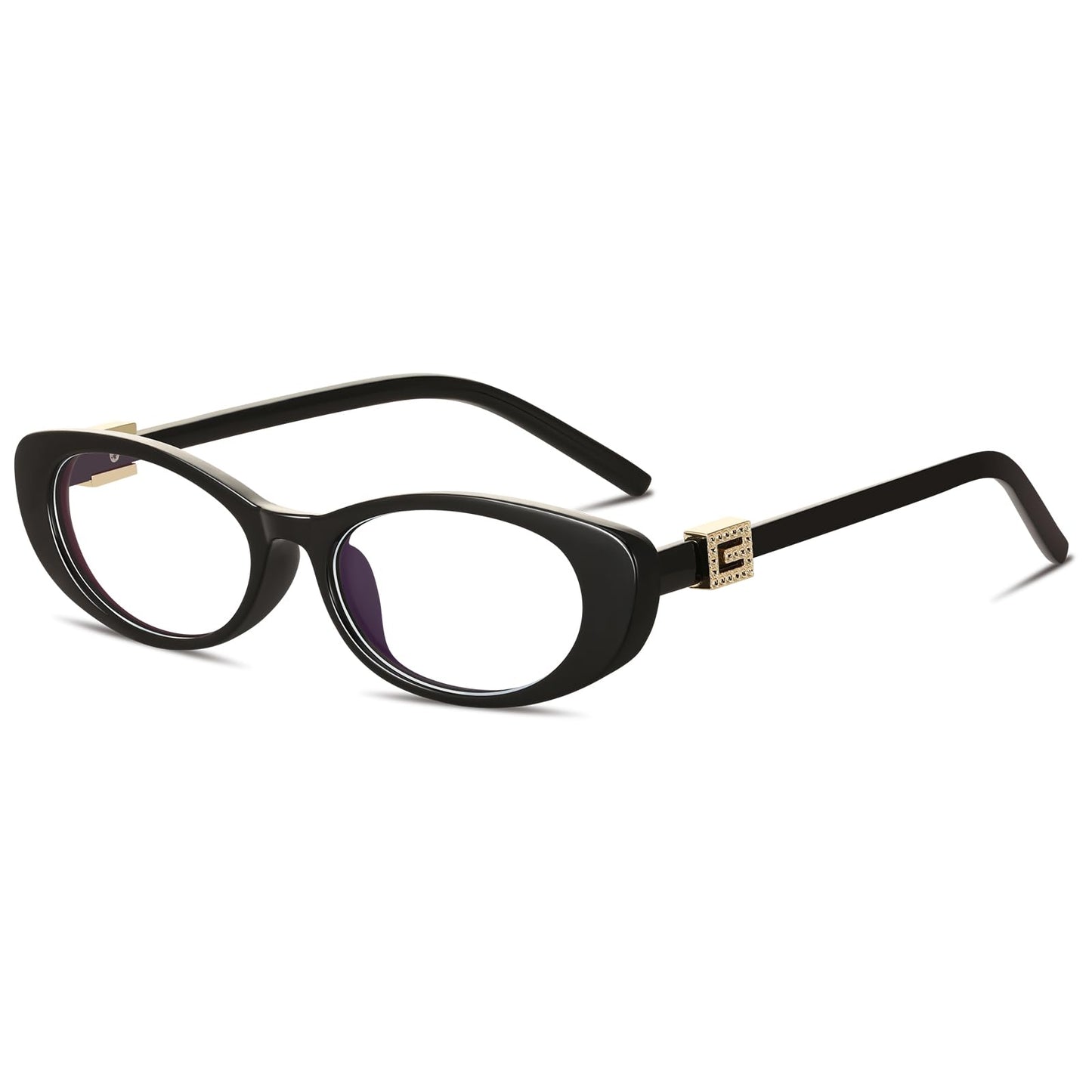 Oval Blue Light Blocking Glasses for Women Retro 90s Glasses Computer TV Eyeglasses Anti Eyestrain