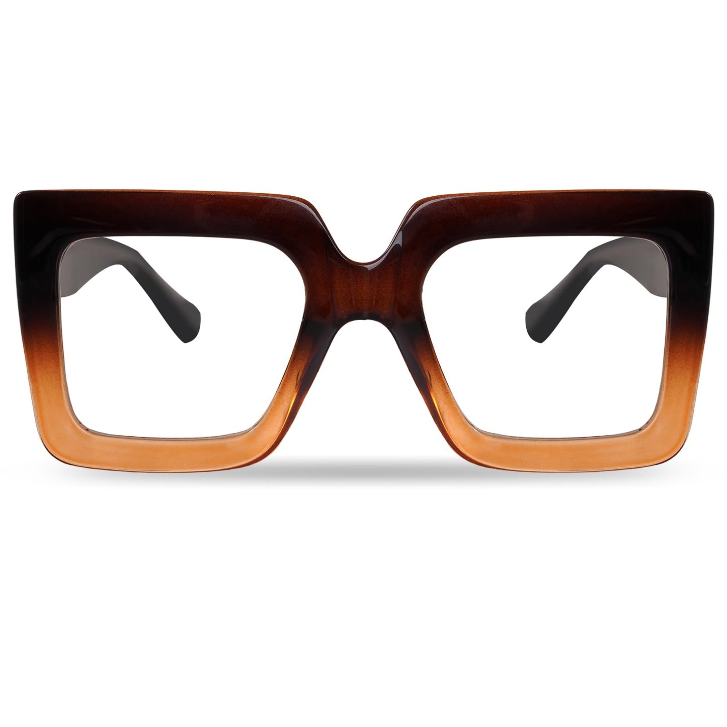 hoyuwak Gafas cuadradas de gran tamaño con luz azul, gafas de computadora con marco grande, gafas gruesas y transparentes a la moda para mujer