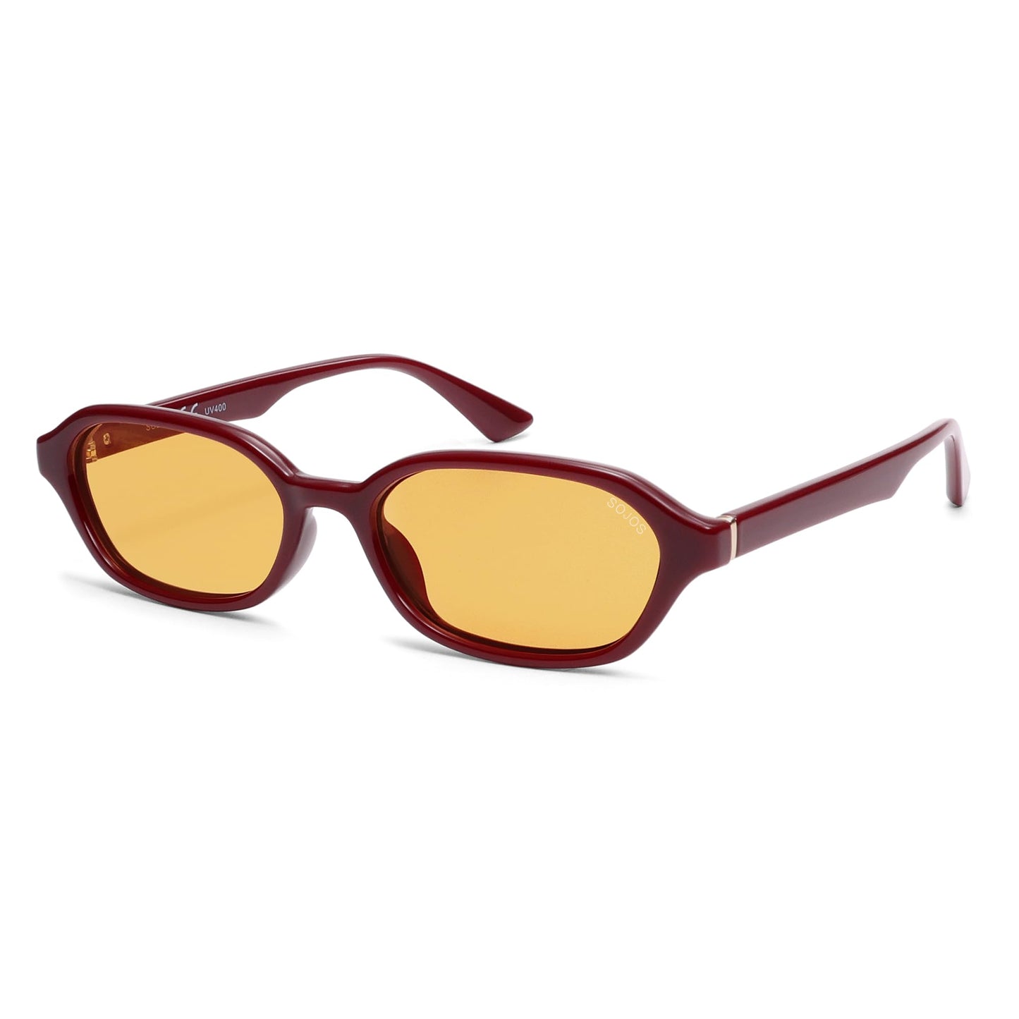 SOJOS Gafas de sol polarizadas rectangulares retro para mujeres y hombres, hexagonales estrechas elegantes de moda Y2K Sunnies SJ2629