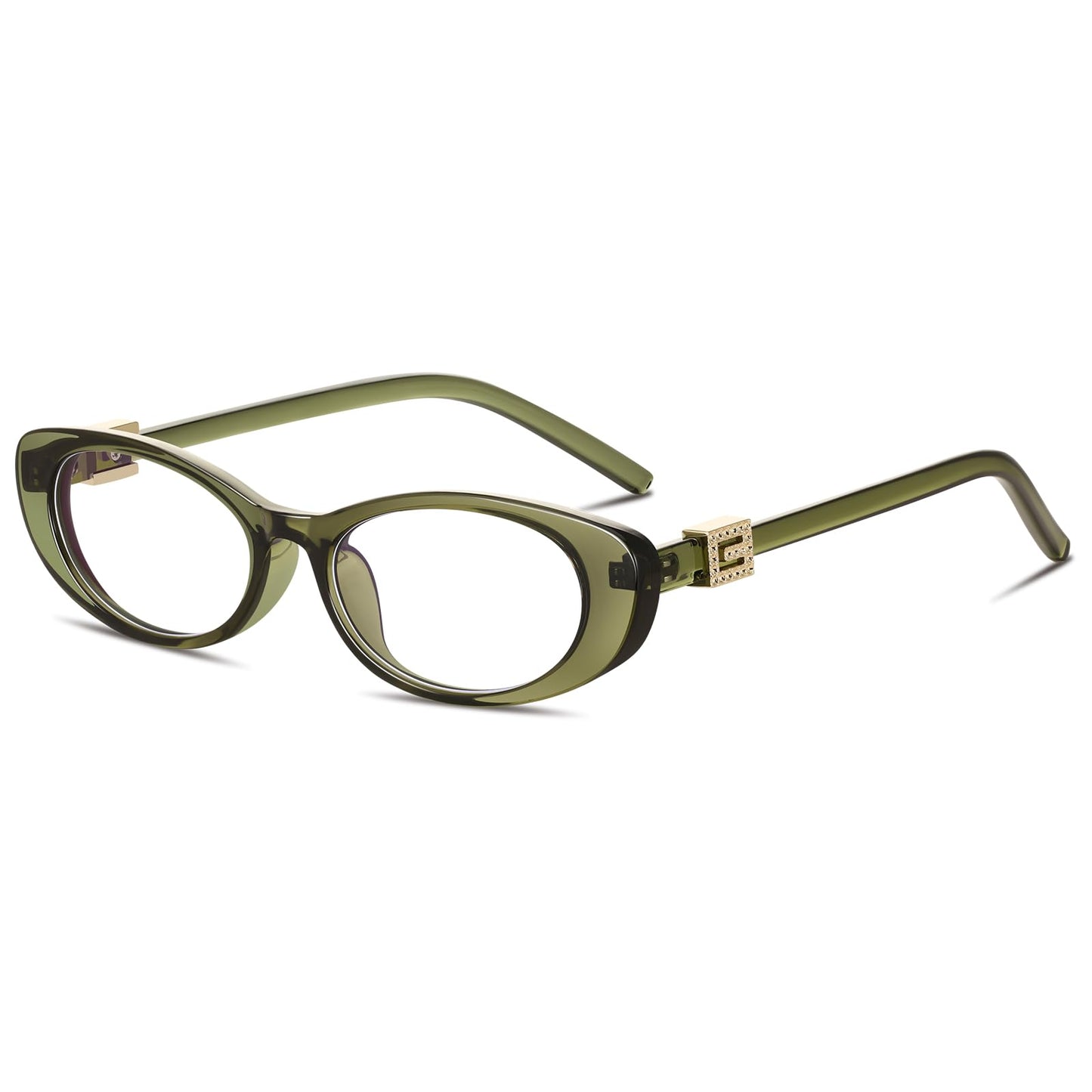 Oval Blue Light Blocking Glasses for Women Retro 90s Glasses Computer TV Eyeglasses Anti Eyestrain