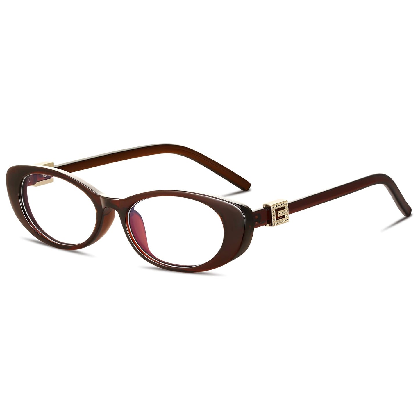 Oval Blue Light Blocking Glasses for Women Retro 90s Glasses Computer TV Eyeglasses Anti Eyestrain