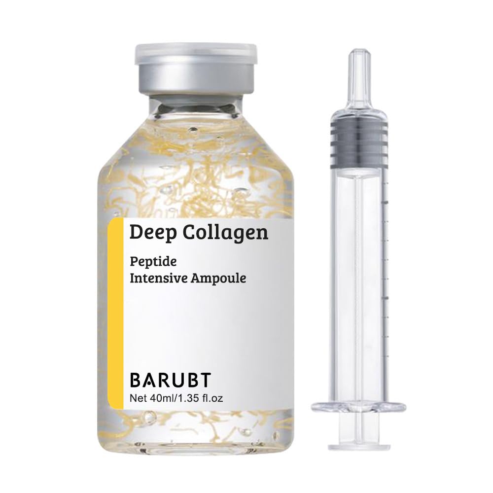 BARUBT - Ampolla intensiva de péptido de colágeno profundo, esencia facial coreana antienvejecimiento para tensar la cara, levantar, suavizar, hidratar, 1.4 fl oz, paquete de 2