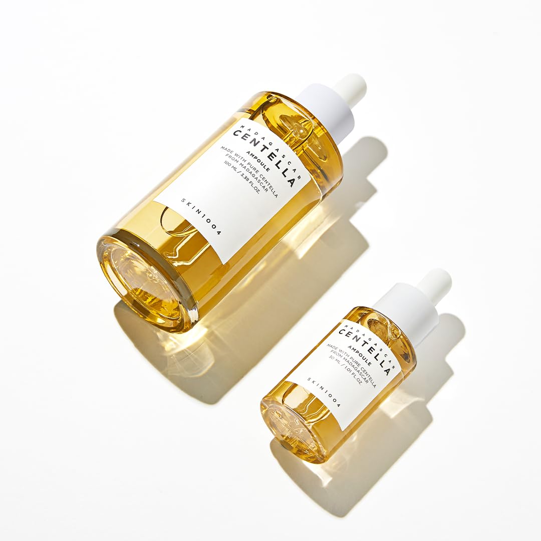 SKIN1004 Madagascar Centella - Kit de viaje, tónico, ampolla, crema calmante, aceite limpiador, espuma de ampolla, caja de kit de prueba básica para el cuidado de la piel, juegos de regalo para mamá