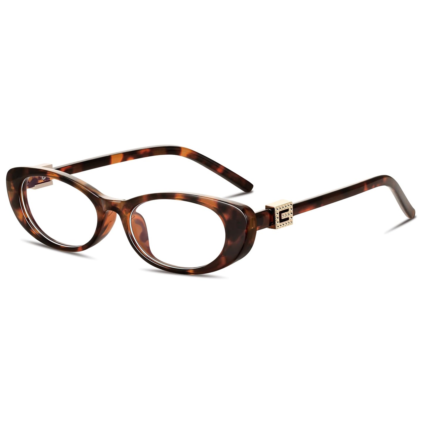 Oval Blue Light Blocking Glasses for Women Retro 90s Glasses Computer TV Eyeglasses Anti Eyestrain