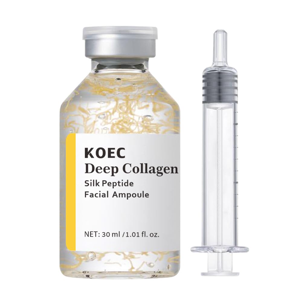 KOEC Deep Collagen Silk Peptide Facial Ampoule Face Lifting Serum,Intensive Tightening & Smoothing & Hydrating,Non-Greasy,Gentle Formula Gift for Women