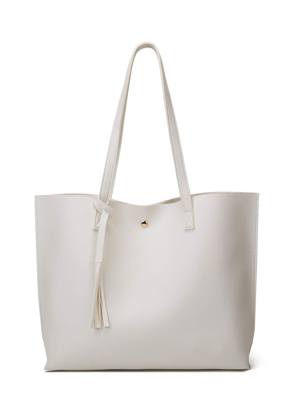 Dreubea Women's Soft Faux Leather Tote Shoulder Bag from, Big Capacity Tassel Handbag