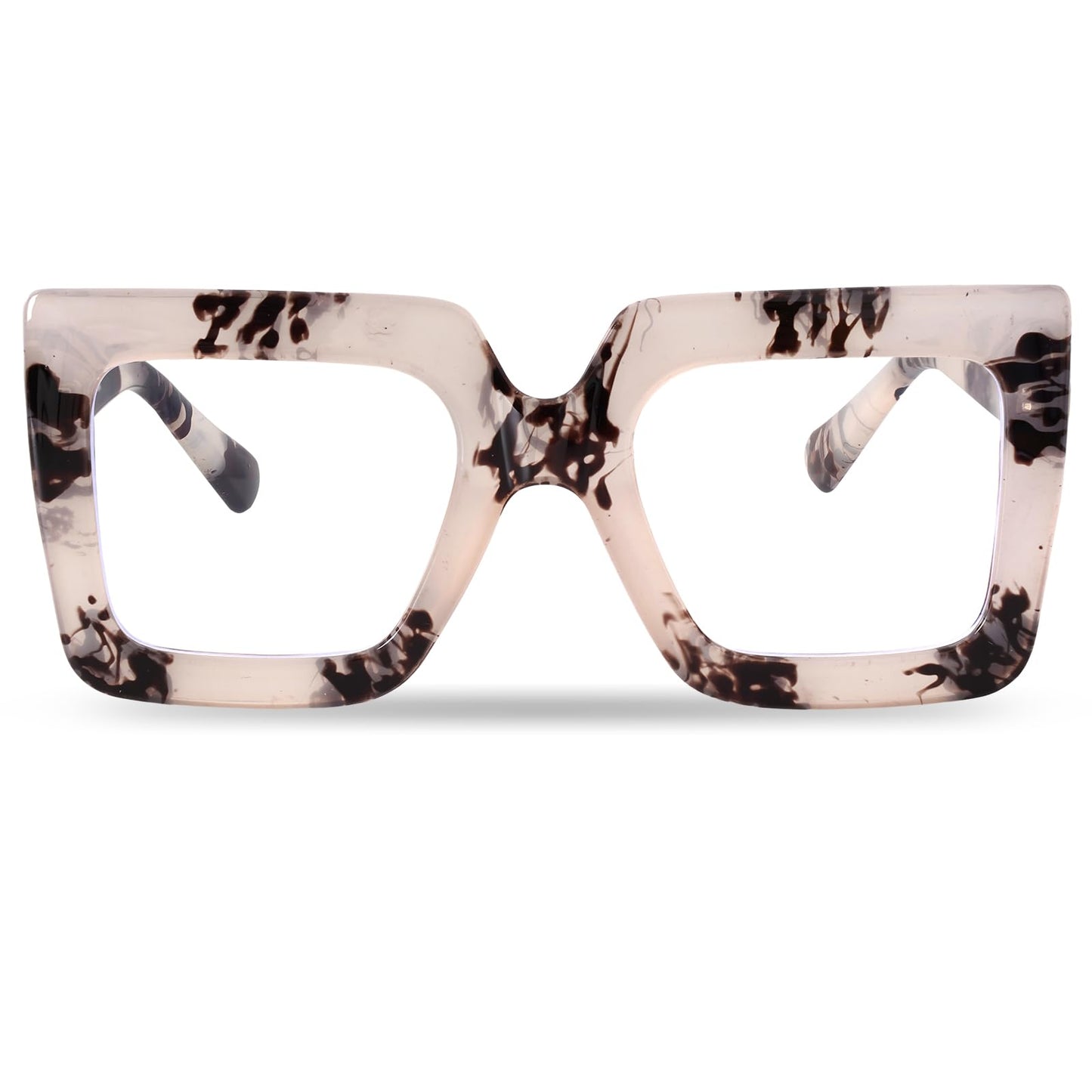 hoyuwak Gafas cuadradas de gran tamaño con luz azul, gafas de computadora con marco grande, gafas gruesas y transparentes a la moda para mujer