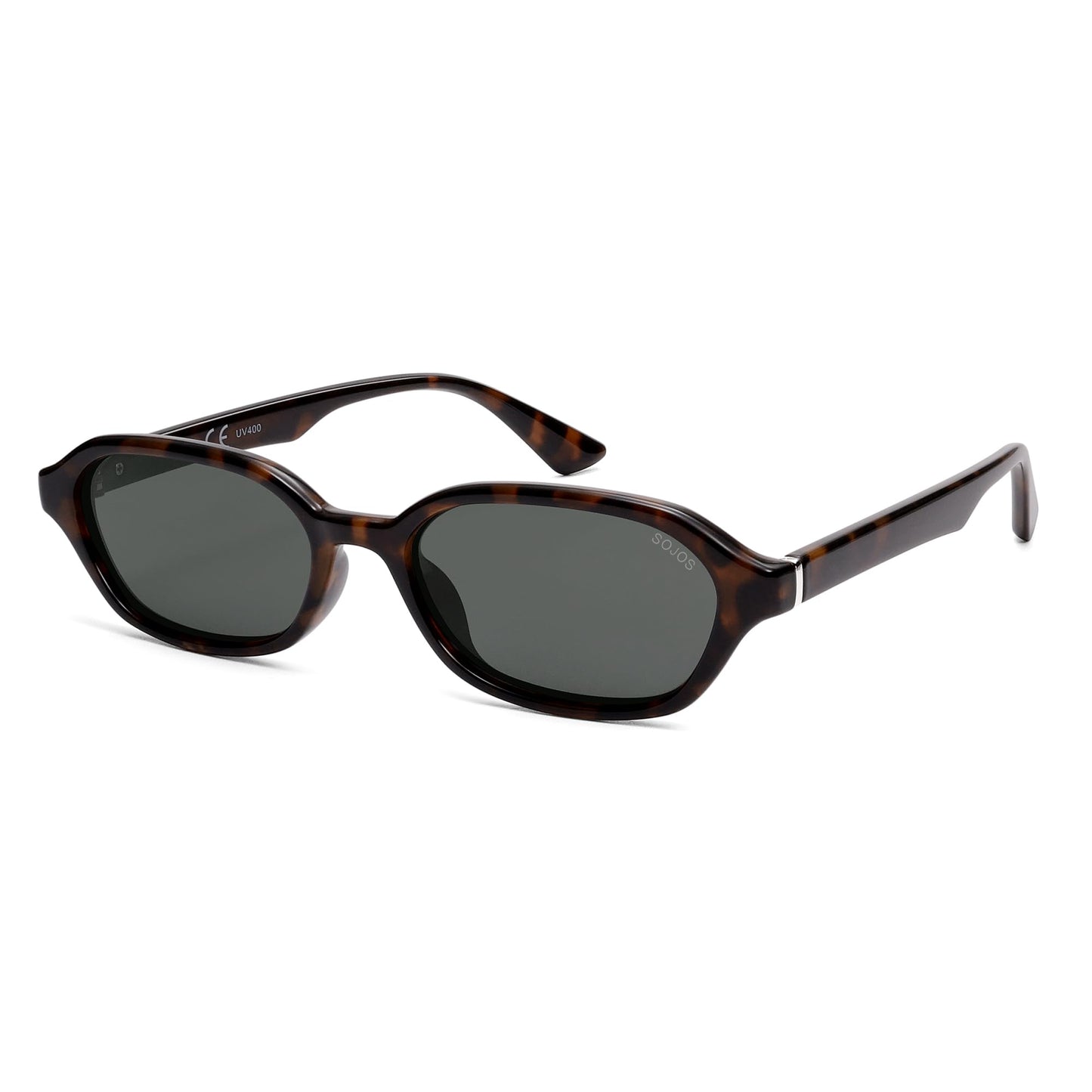 SOJOS Gafas de sol polarizadas rectangulares retro para mujeres y hombres, hexagonales estrechas elegantes de moda Y2K Sunnies SJ2629