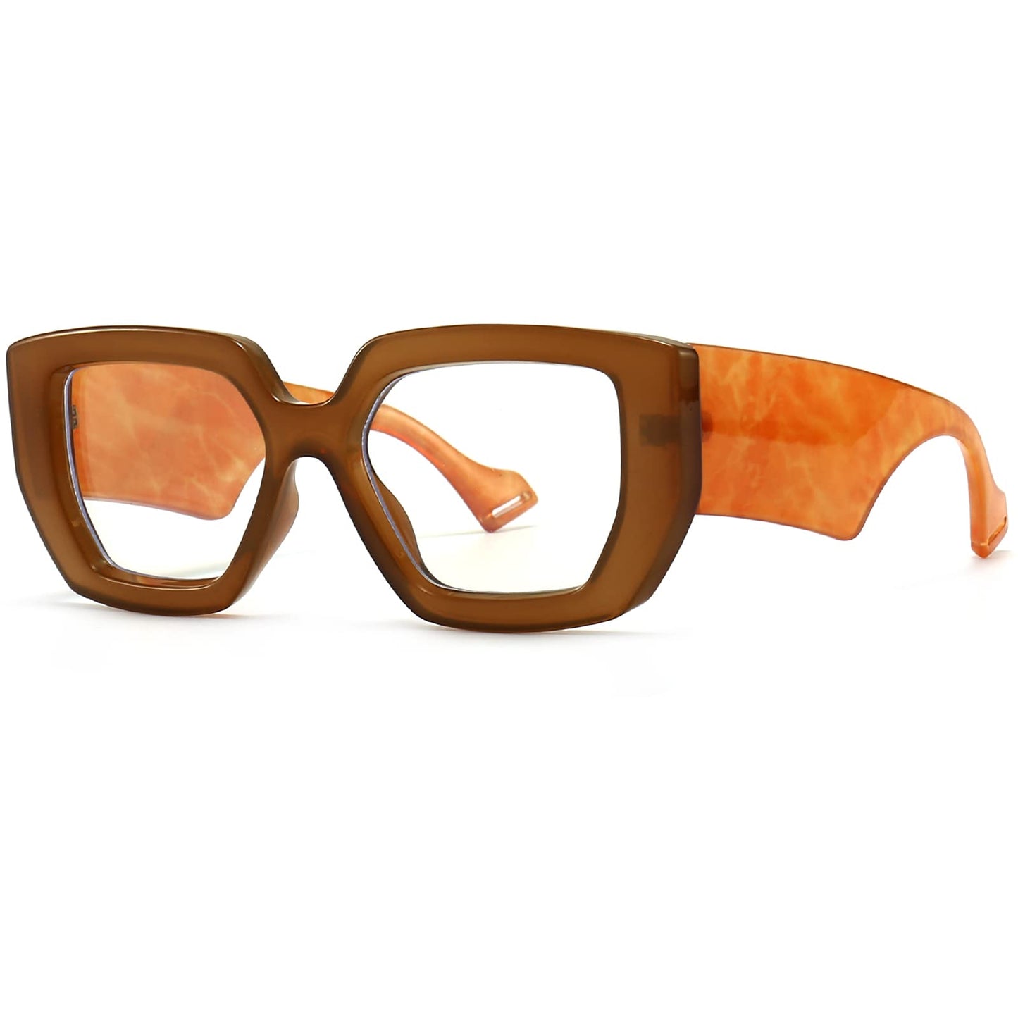 Breaksun Thick Frame Blue Light Glasses for Women Men Fashion Oversized Square Computer Gaming Eyeglasses