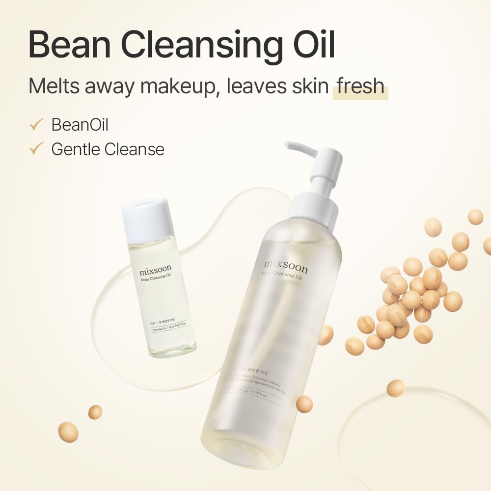 mixsoon Set de Esenciales Pure Glow - Kit de Cuidado de la Piel de 5 Pasos - Set de Regalo Hidratante para el Cuidado de la Piel, Aceite Limpiador, Espuma, Tónico, Esencia, Crema (15ml*1+20ml*3+30ml*1