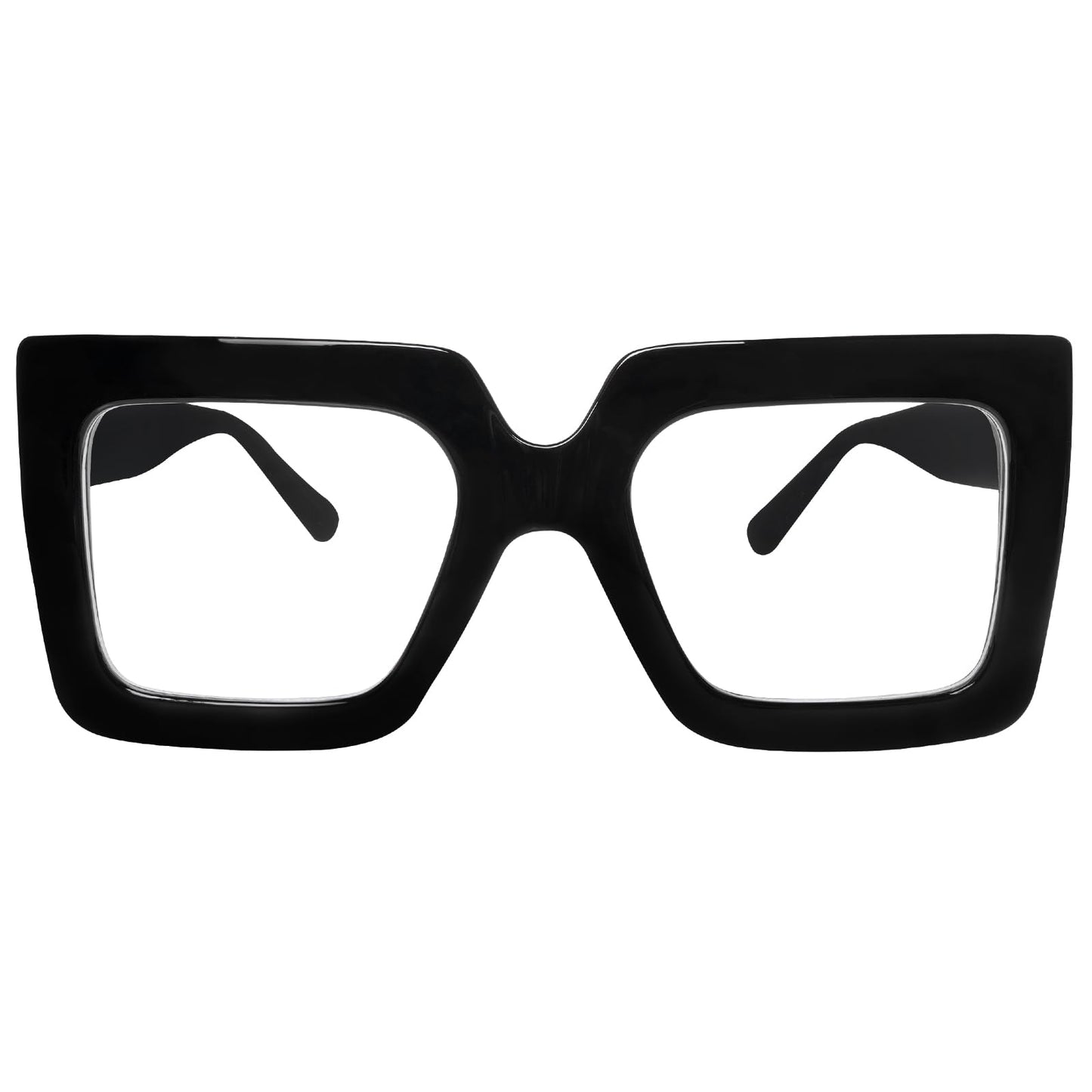 hoyuwak Gafas cuadradas de gran tamaño con luz azul, gafas de computadora con marco grande, gafas gruesas y transparentes a la moda para mujer