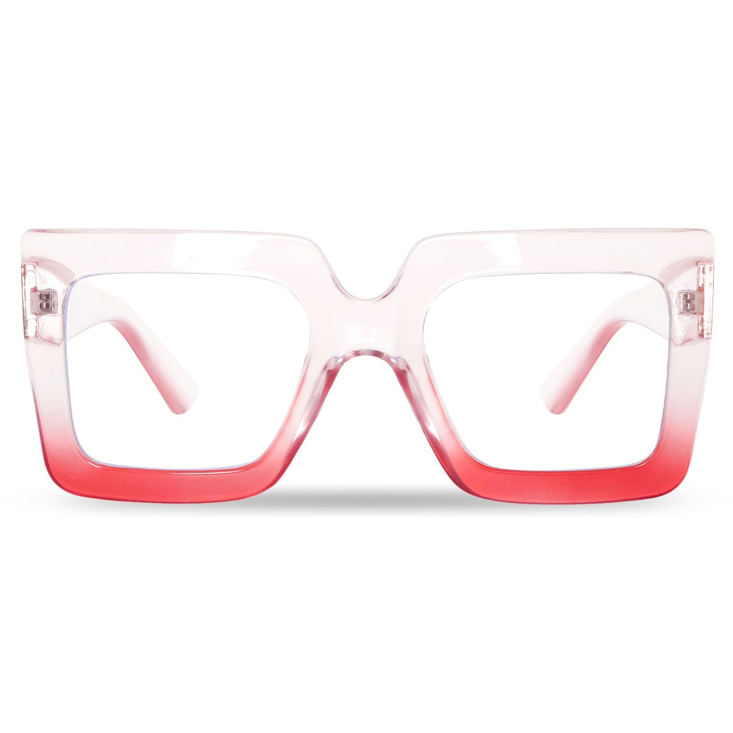 hoyuwak Gafas cuadradas de gran tamaño con luz azul, gafas de computadora con marco grande, gafas gruesas y transparentes a la moda para mujer