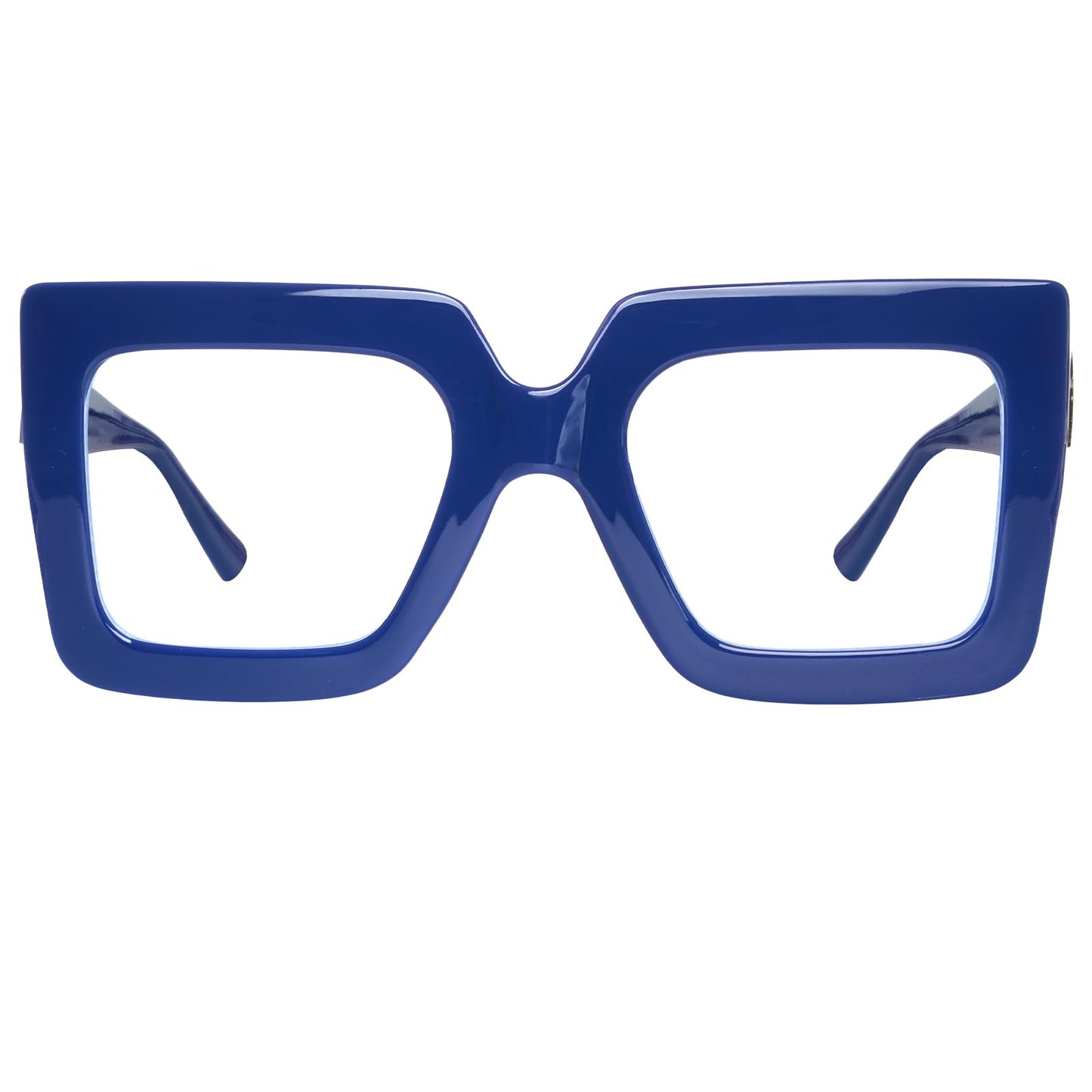 hoyuwak Gafas cuadradas de gran tamaño con luz azul, gafas de computadora con marco grande, gafas gruesas y transparentes a la moda para mujer