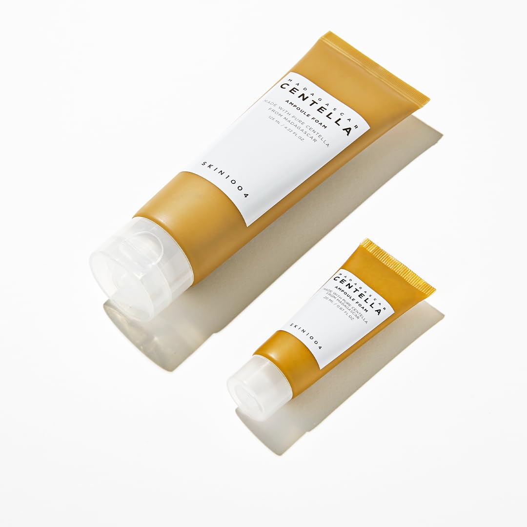 SKIN1004 Madagascar Centella - Kit de viaje, tónico, ampolla, crema calmante, aceite limpiador, espuma de ampolla, caja de kit de prueba básica para el cuidado de la piel, juegos de regalo para mamá