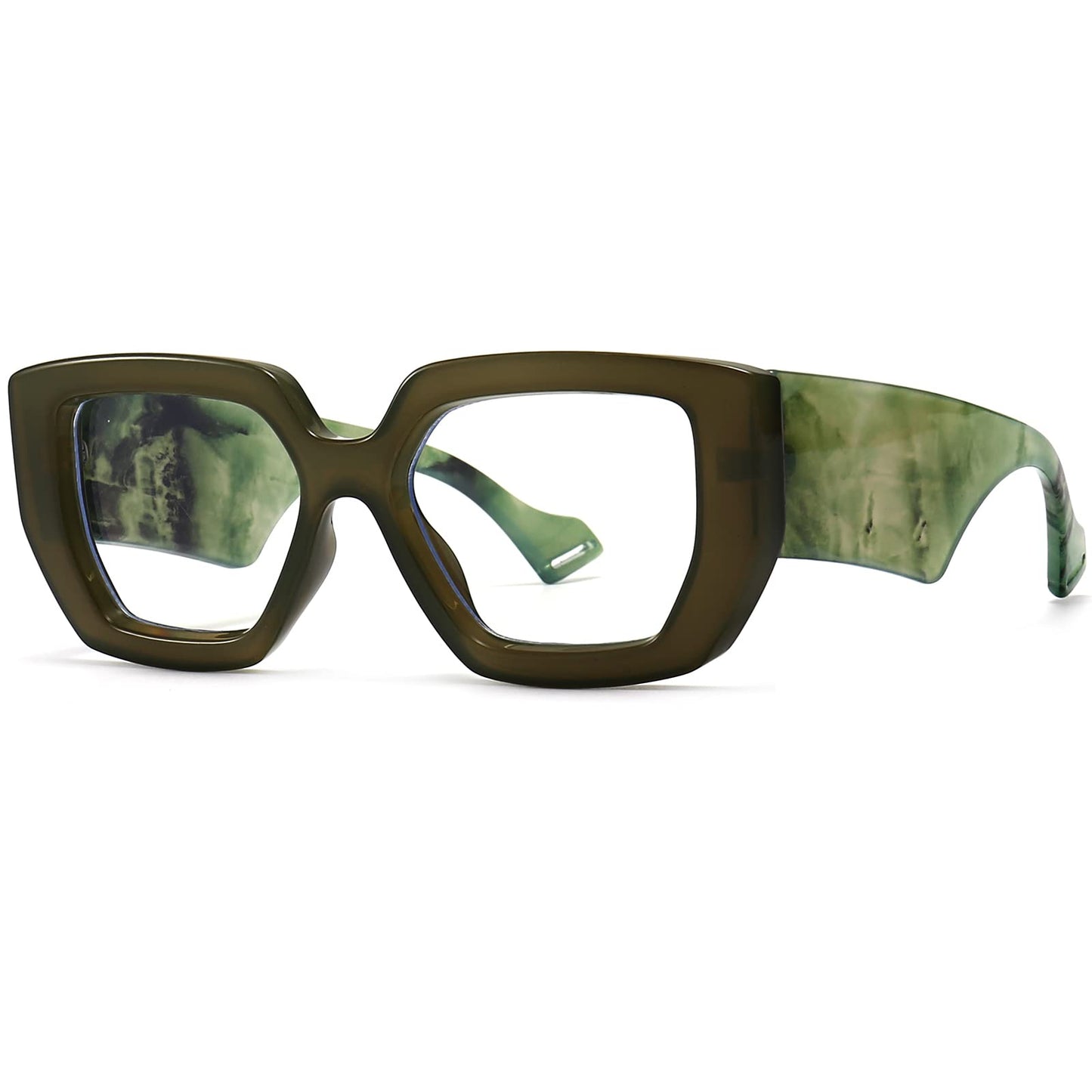 Breaksun Thick Frame Blue Light Glasses for Women Men Fashion Oversized Square Computer Gaming Eyeglasses