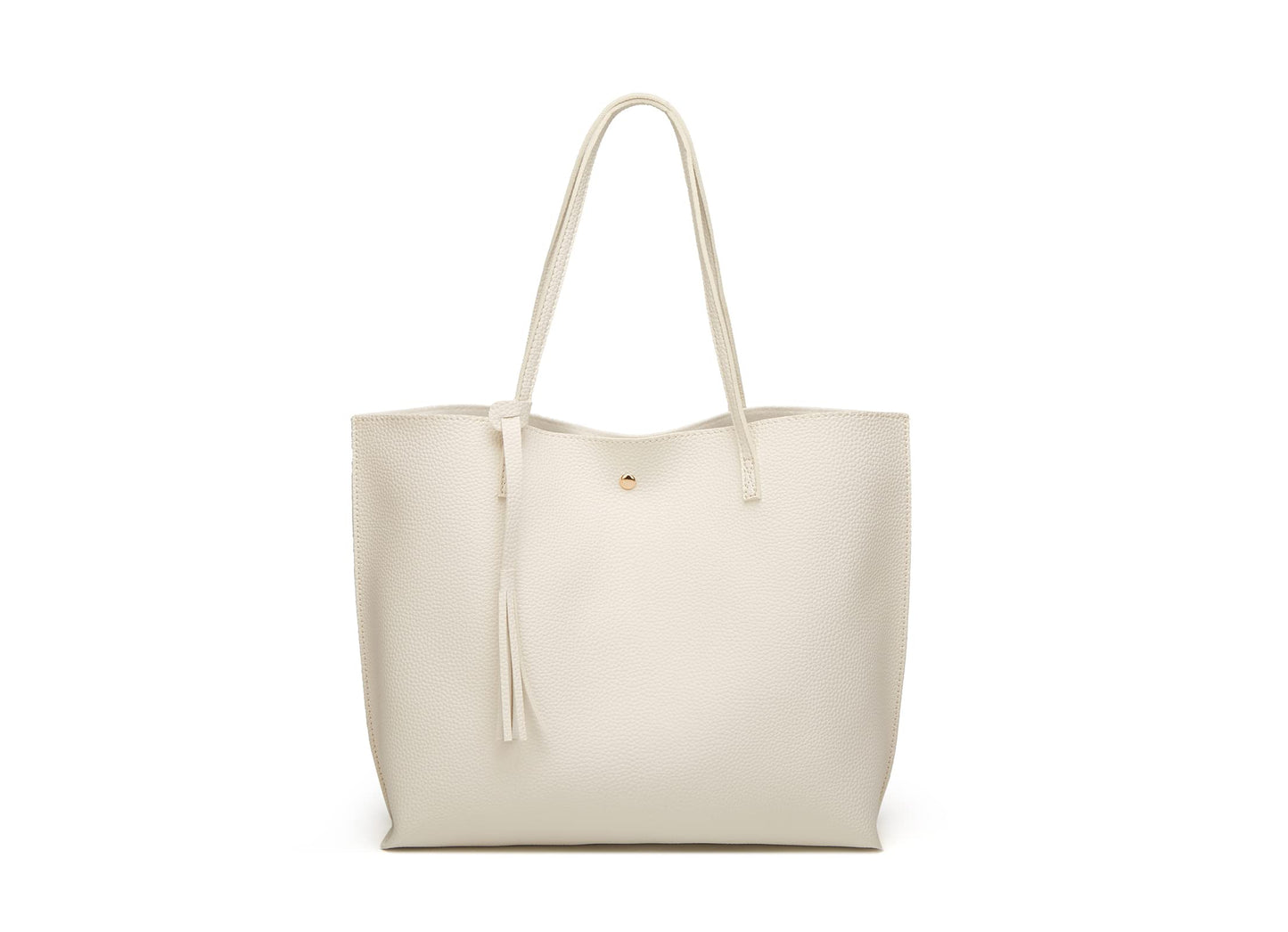 Dreubea Women's Soft Faux Leather Tote Shoulder Bag from, Big Capacity Tassel Handbag