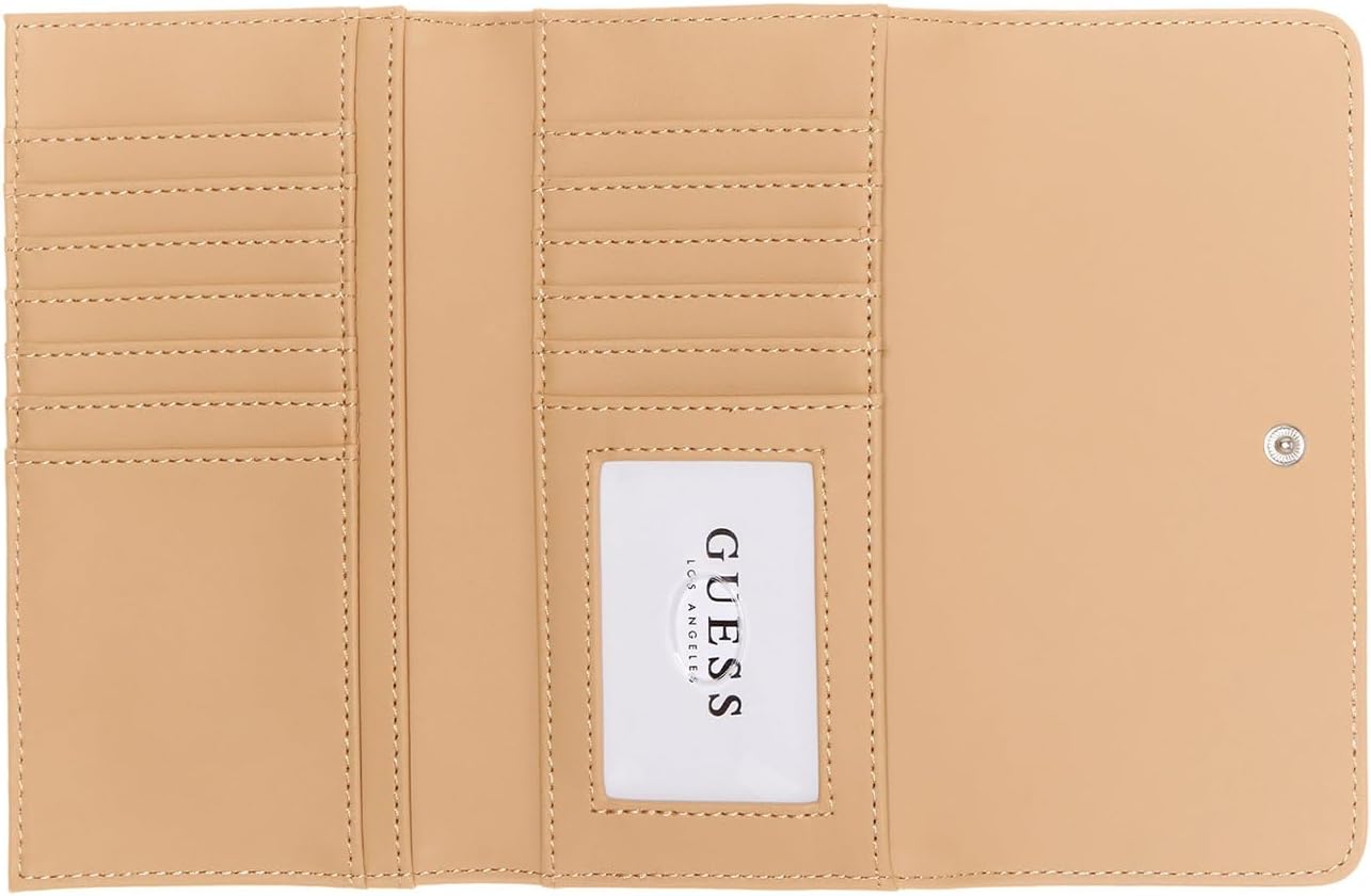 GUESS Cartera de embrague delgada con logotipo de Abree, Caramelo, Tamaño único