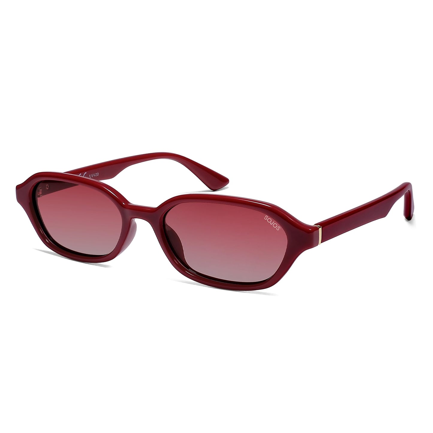 SOJOS Gafas de sol polarizadas rectangulares retro para mujeres y hombres, hexagonales estrechas elegantes de moda Y2K Sunnies SJ2629