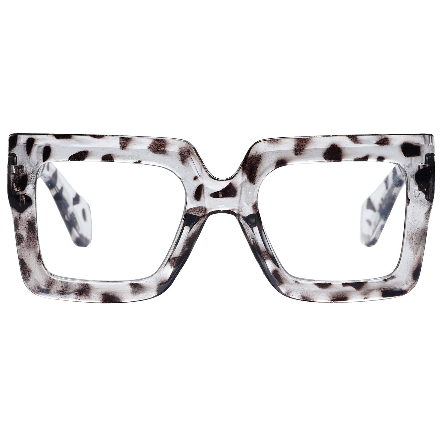 hoyuwak Gafas cuadradas de gran tamaño con luz azul, gafas de computadora con marco grande, gafas gruesas y transparentes a la moda para mujer