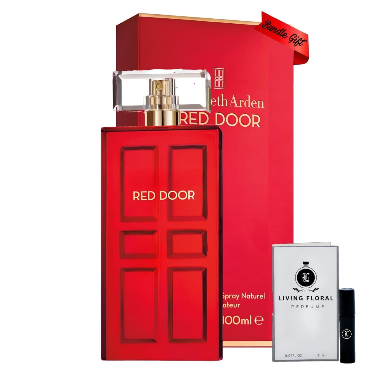 Bundle - Perfume rojo para mujer Eau De Toilette Spray 3.3 Oz con un tamaño de viaje .07 Perfume para mujer