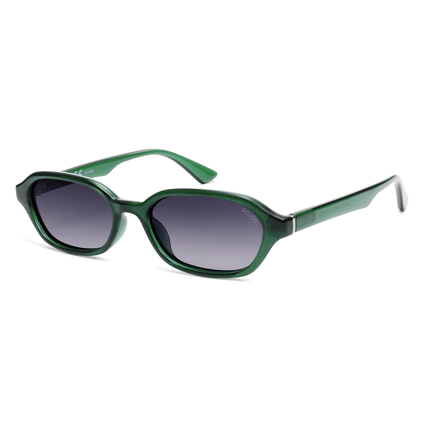 SOJOS Gafas de sol polarizadas rectangulares retro para mujeres y hombres, hexagonales estrechas elegantes de moda Y2K Sunnies SJ2629