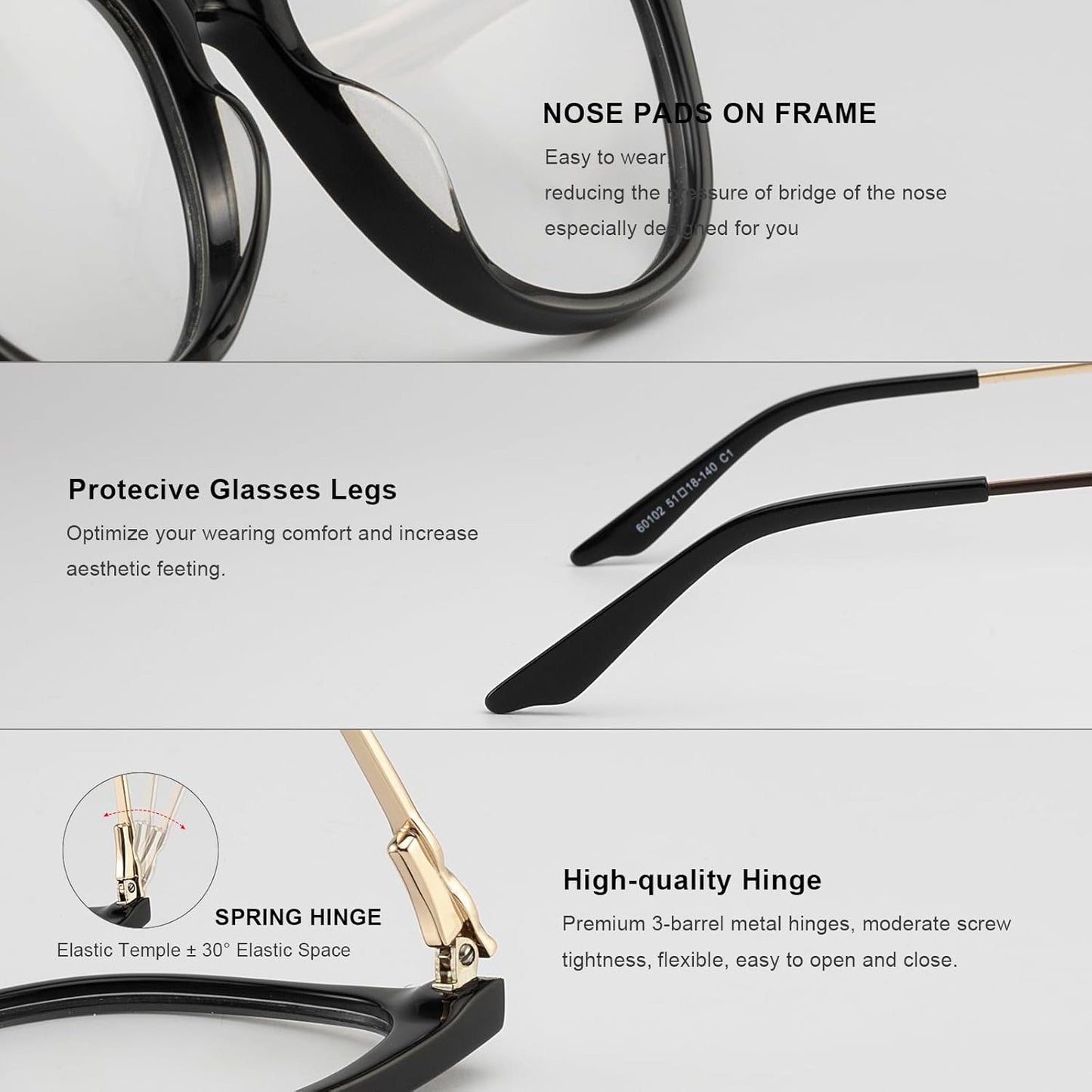 Cat Eye Reading Glasses for Women Blue Light Blocking Readers- Acetate Frame Spring Hinge