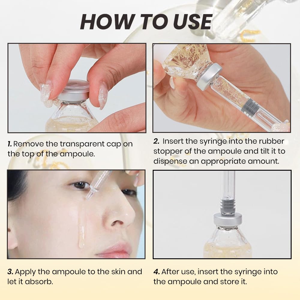 BARUBT - Ampolla intensiva de péptido de colágeno profundo, esencia facial coreana antienvejecimiento para tensar la cara, levantar, suavizar, hidratar, 1.4 fl oz, paquete de 2