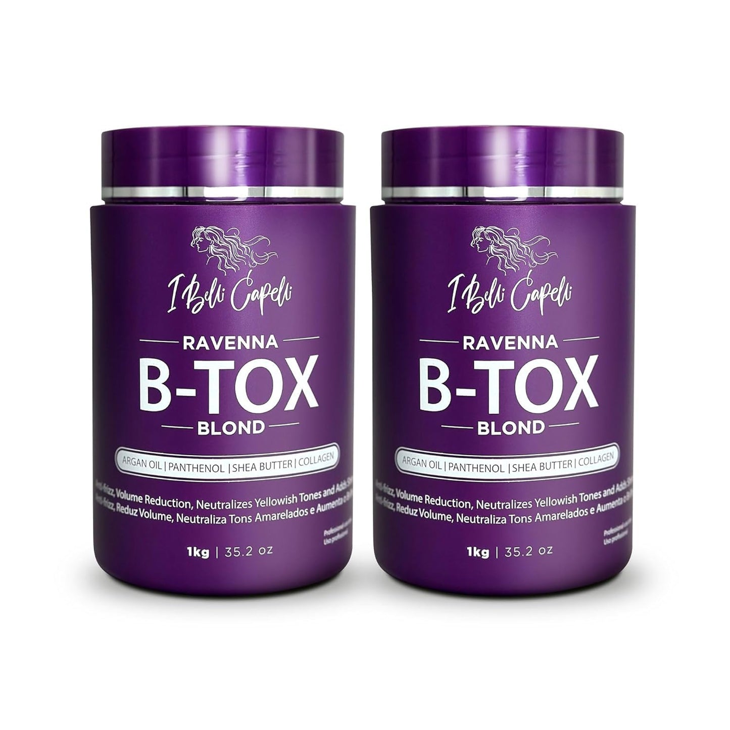 I Belli Capelli Tratamiento Ravenna B-tox para cabello rubio, 35.2 oz (1kg) - Sin formaldehído, acción anti-encrespamiento, suavizante, hidratación profunda y acción hidratante, aceite de argán
