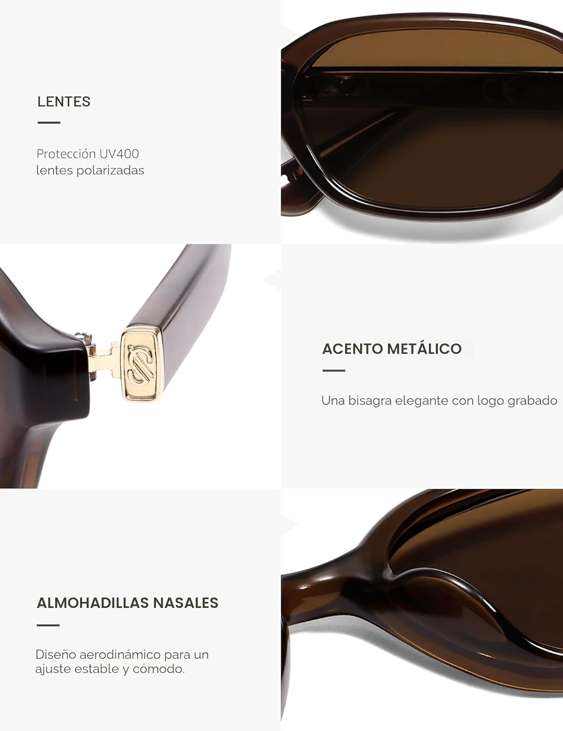 SOJOS Gafas de sol polarizadas rectangulares retro para mujeres y hombres, hexagonales estrechas elegantes de moda Y2K Sunnies SJ2629