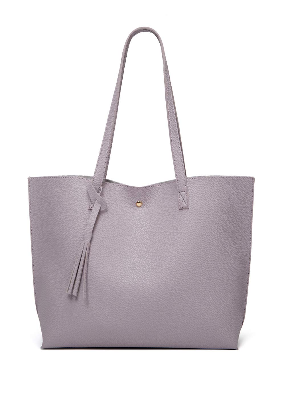 Dreubea Women's Soft Faux Leather Tote Shoulder Bag from, Big Capacity Tassel Handbag