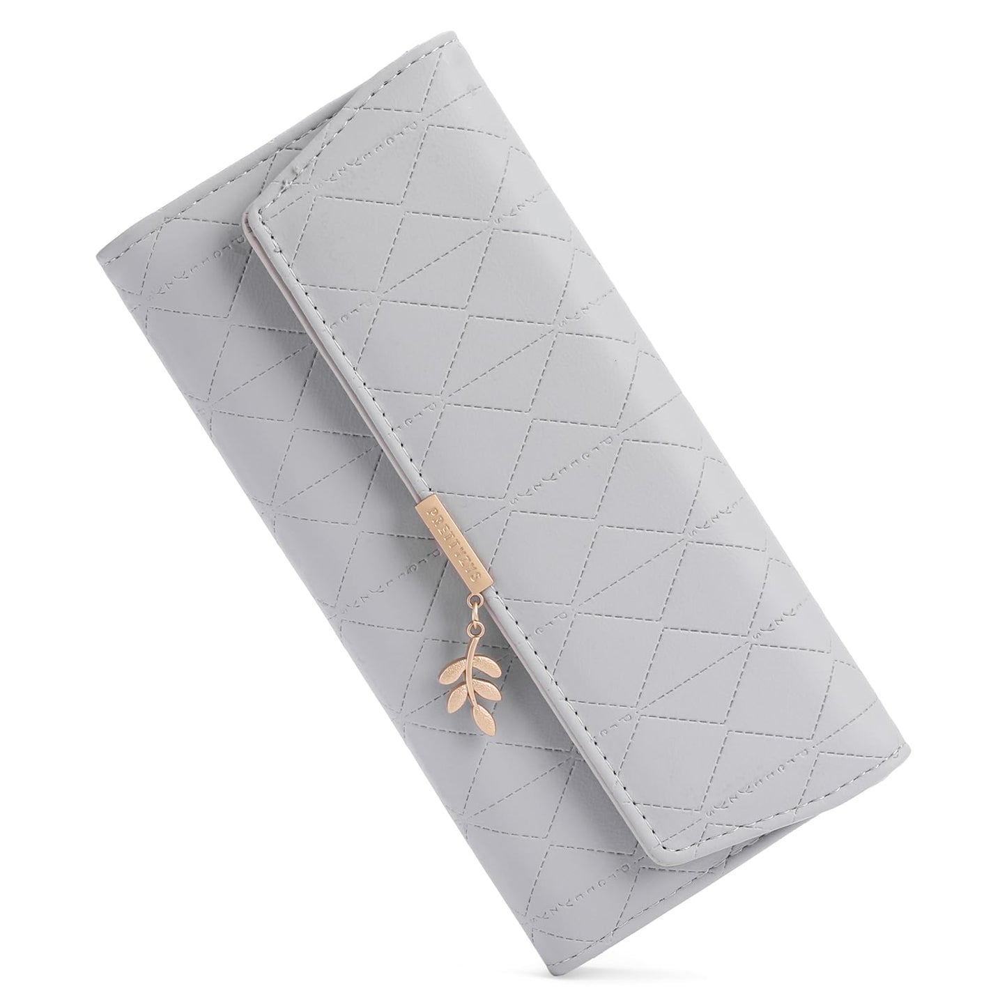 RNIEGA Leather Wallet for Women Trifold Womens' RFID Blocking Wallet Card Holder Purse Clutch with Zipper Coin Pocket,Soybean Sand